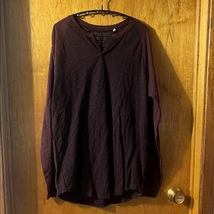Guess Deep Burgundy Long Sleeve Top Size Medium